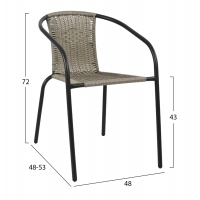 ΣΕΤ ΤΡΑΠΕΖΑΡΙΑΣ 3ΤΜΧ ΜΕ 2 ΚΑΡΕΚΛΕΣ & ΤΡΑΠΕΖΙ 70x70 HM5182.01