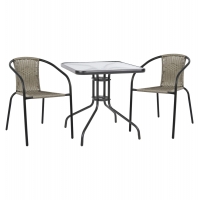 ΣΕΤ ΤΡΑΠΕΖΑΡΙΑΣ 3ΤΜΧ ΜΕ 2 ΚΑΡΕΚΛΕΣ & ΤΡΑΠΕΖΙ 70x70 HM5182.01