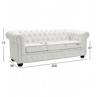 ΚΑΝΑΠΕΣ 3ΘΕΣΙΟΣ T.CHESTERFIELD HM3009.02 ΤΕΧΝΟΔΕΡΜΑ ΛΕΥΚΟ ΜΑΤ 208x90x73 εκ. ΚΑΝΑΠΕΣ 3ΘΕΣΙΟΣ T.CHESTERFIELD HM3009.02 ΤΕΧΝΟΔΕΡΜΑ ΛΕΥΚΟ ΜΑΤ 208x90x73 εκ.