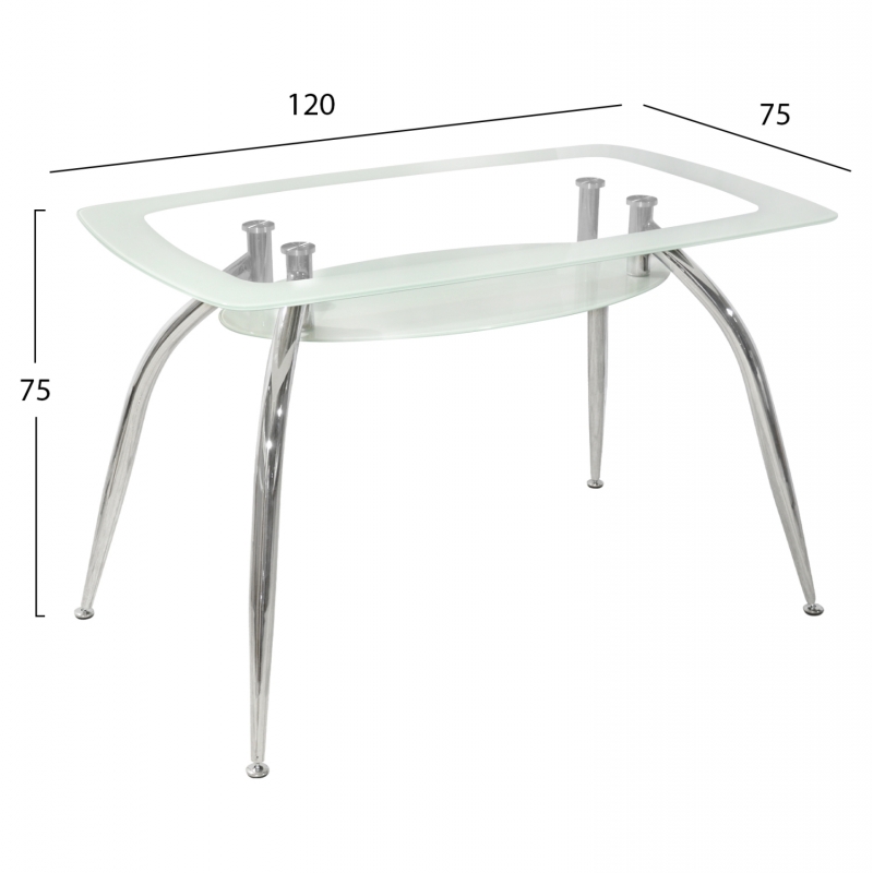 ΤΡΑΠΕΖΙ NORRIS 120Χ75Χ75ΕΚ HM0086.01 ΓΥΑΛΙΝΟ ΛΕΥΚΟ ΤΡΑΠΕΖΙ NORRIS 120Χ75Χ75ΕΚ HM0086.01 ΓΥΑΛΙΝΟ ΛΕΥΚΟ