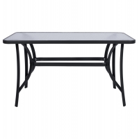 ΤΡΑΠΕΖΙ BRUNO 140Χ80Χ72Υεκ. ΓΚΡΙ ΜΕΤΑΛΛΙΚΟ ΜΕ ΓΥΑΛΙΝΗ ΕΠΙΦΑΝΕΙΑ HM5106.01