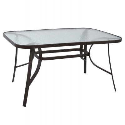 ΤΡΑΠΕΖΙ BRUNO 140Χ80Χ72Υεκ. ΚΑΦΕ ΜΕΤΑΛΛΙΚΟ ΜΕ ΓΥΑΛΙΝΗ ΕΠΙΦΑΝΕΙΑ HM5106.02