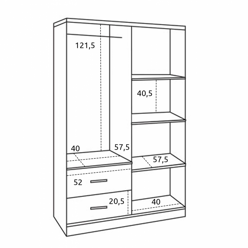 ΝΤΟΥΛΑΠΑ 4ΦΥΛΛΗ BLAKELY ME 2 ΣΥΡΤΑΡΙΑ HM339.01 ZEBRANO 120Χ42,5Χ180,5εκ.