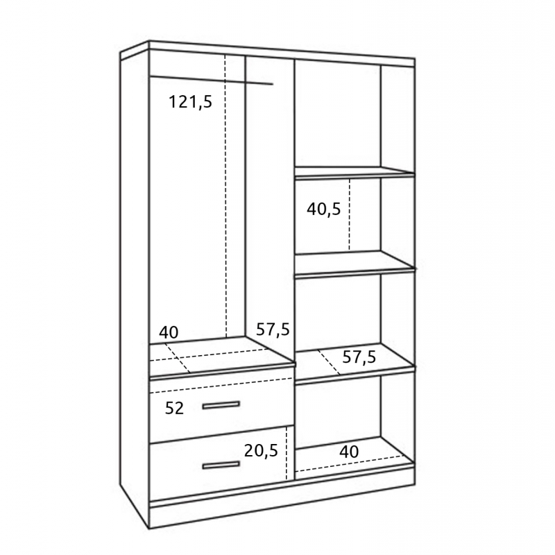 ΝΤΟΥΛΑΠΑ 4ΦΥΛΛΗ ME 2 ΣΥΡΤΑΡΙΑ BLAKELY HM339.02 SONAMA 120Χ42,5Χ180,5εκ.