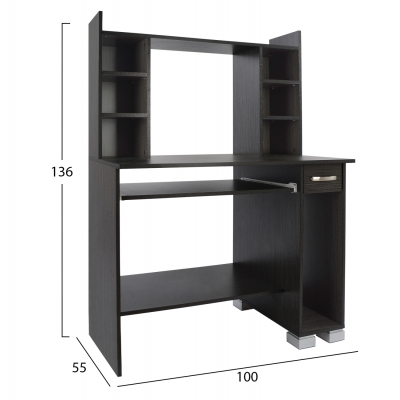 ΓΡΑΦΕΙΟ ΥΠΟΛΟΓΙΣΤΗ CHARLEY ZEBRANO HM2039.01 100x55x136 εκ.
