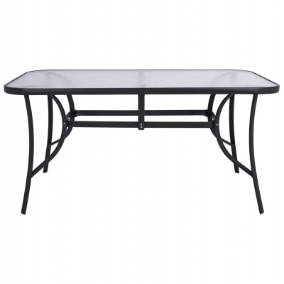 ΤΡΑΠΕΖΙ BRUNO 150X90Χ72Υεκ. ΓΚΡΙ ΜΕΤΑΛΛΙΚΟ ΜΕ ΓΥΑΛΙΝΗ ΕΠΙΦΑΝΕΙΑ HM5145.01