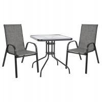 ΣΕΤ ΤΡΑΠΕΖΑΡΙΑΣ ΜΕΤΑΛΛΙΚΗ 3ΤΜΧ ΜΕ 2 ΚΑΡΕΚΛΕΣ & 1 ΤΡΑΠΕΖΙ 70Χ70 HM5185.01