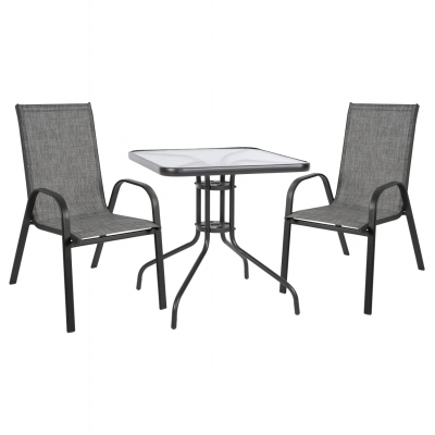 ΣΕΤ ΤΡΑΠΕΖΑΡΙΑΣ ΜΕΤΑΛΛΙΚΗ 3ΤΜΧ ΜΕ 2 ΚΑΡΕΚΛΕΣ & 1 ΤΡΑΠΕΖΙ 70Χ70 HM5185.01