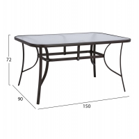 ΤΡΑΠΕΖΙ BRUNO 150X90Χ72Υεκ. ΚΑΦΕ ΜΕΤΑΛΛΙΚΟ ΜΕ ΓΥΑΛΙΝΗ ΕΠΙΦΑΝΕΙΑ HM5145.02 ΤΡΑΠΕΖΙ BRUNO 150X90Χ72Υεκ. ΚΑΦΕ ΜΕΤΑΛΛΙΚΟ ΜΕ ΓΥΑΛΙΝΗ ΕΠΙΦΑΝΕΙΑ HM5145.02