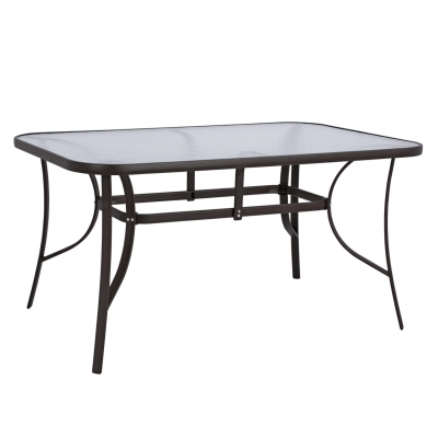 ΤΡΑΠΕΖΙ BRUNO 150X90Χ72Υεκ. ΚΑΦΕ ΜΕΤΑΛΛΙΚΟ ΜΕ ΓΥΑΛΙΝΗ ΕΠΙΦΑΝΕΙΑ HM5145.02