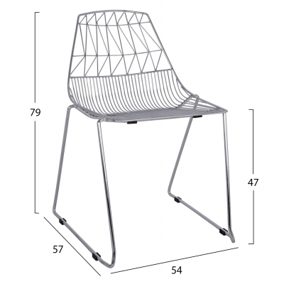 ΚΑΡΕΚΛΑ ΜΕΤΑΛΛΙΚΗ ΑΣΗΜΙ ICARUS HM8010.10 54x57x79cm ΚΑΡΕΚΛΑ ΜΕΤΑΛΛΙΚΗ ΑΣΗΜΙ ICARUS HM8010.10 54x57x79cm