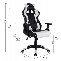 ΠΟΛΥΘΡΟΝΑ GAMING DARIUS HM1072.04 ΜΑΥΡΗ-ΛΕΥΚΗ 66,5x70x(122-129) cm