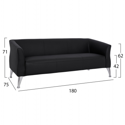 ΚΑΝΑΠΕΣ 3ΘΕΣΙΟΣ KIANA HM3122.31 ΜΕ ΜΑΥΡΟ PU 180x75x71 εκ. ΚΑΝΑΠΕΣ 3ΘΕΣΙΟΣ KIANA HM3122.31 ΜΕ ΜΑΥΡΟ PU 180x75x71 εκ.