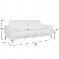 ΚΑΝΑΠΕΣ 3ΘΕΣΙΟΣ KENZIE HM3121.32 ΜΕ ΛΕΥΚΟ PU 190x81x81 εκ. ΚΑΝΑΠΕΣ 3ΘΕΣΙΟΣ KENZIE HM3121.32 ΜΕ ΛΕΥΚΟ PU 190x81x81 εκ.