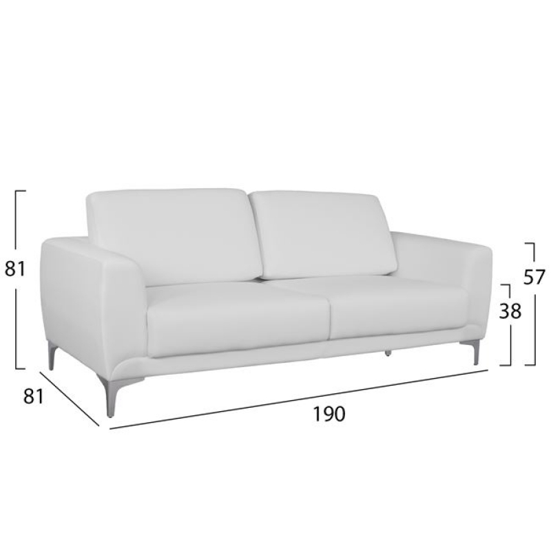 ΚΑΝΑΠΕΣ 3ΘΕΣΙΟΣ KENZIE HM3121.32 ΜΕ ΛΕΥΚΟ PU 190x81x81 εκ. ΚΑΝΑΠΕΣ 3ΘΕΣΙΟΣ KENZIE HM3121.32 ΜΕ ΛΕΥΚΟ PU 190x81x81 εκ.
