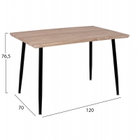 ΤΡΑΠΕΖΙ ΤΡΑΠΕΖΑΡΙΑΣ PALOMA HM8334.01, 120X70Χ76,5 SONΟMA, ΜΑΥΡΑ ΠΟΔΙΑ ΤΡΑΠΕΖΙ ΤΡΑΠΕΖΑΡΙΑΣ PALOMA HM8334.01, 120X70Χ76,5 SONΟMA, ΜΑΥΡΑ ΠΟΔΙΑ