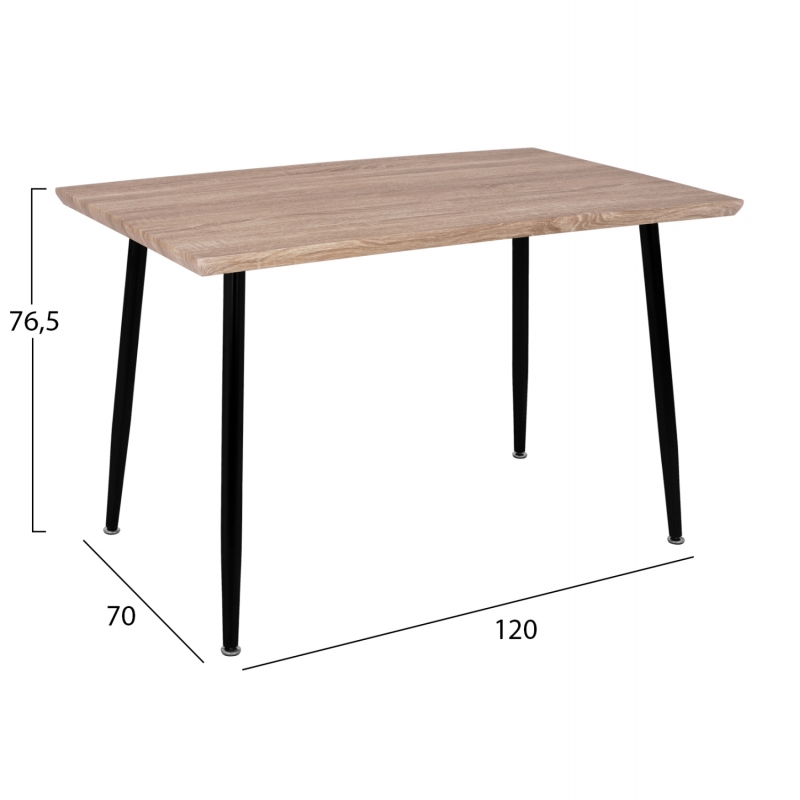 ΤΡΑΠΕΖΙ ΤΡΑΠΕΖΑΡΙΑΣ PALOMA HM8334.01, 120X70Χ76,5 SONΟMA, ΜΑΥΡΑ ΠΟΔΙΑ ΤΡΑΠΕΖΙ ΤΡΑΠΕΖΑΡΙΑΣ PALOMA HM8334.01, 120X70Χ76,5 SONΟMA, ΜΑΥΡΑ ΠΟΔΙΑ