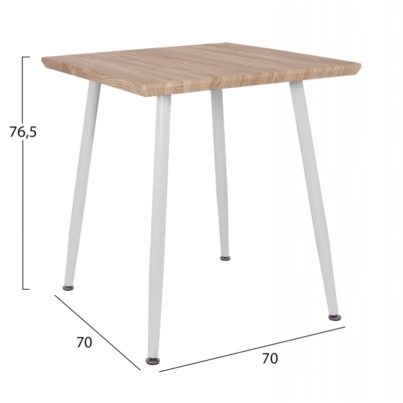 ΤΡΑΠΕΖΙ ΤΡΑΠΕΖΑΡΙΑΣ PALOMA HM8335.02, 70Χ70X76,5, SONOMA, ΛΕΥΚΑ ΠΟΔΙΑ ΤΡΑΠΕΖΙ ΤΡΑΠΕΖΑΡΙΑΣ PALOMA HM8335.02, 70Χ70X76,5, SONOMA, ΛΕΥΚΑ ΠΟΔΙΑ
