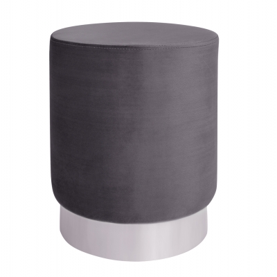 ΣΚΑΜΠΟ LEVY ΓΚΡΙ ΒΕΛΟΥΔΟ ΜΕ ΑΣΗΜΕΝΙΑ ΒΑΣΗ HM8408.01 Φ35x43Υ εκ.