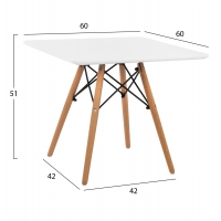 ΤΡΑΠΕΖΙ MINIMAL KID 60X60X51Yεκ. ΛΕΥΚΟ HM8452.01