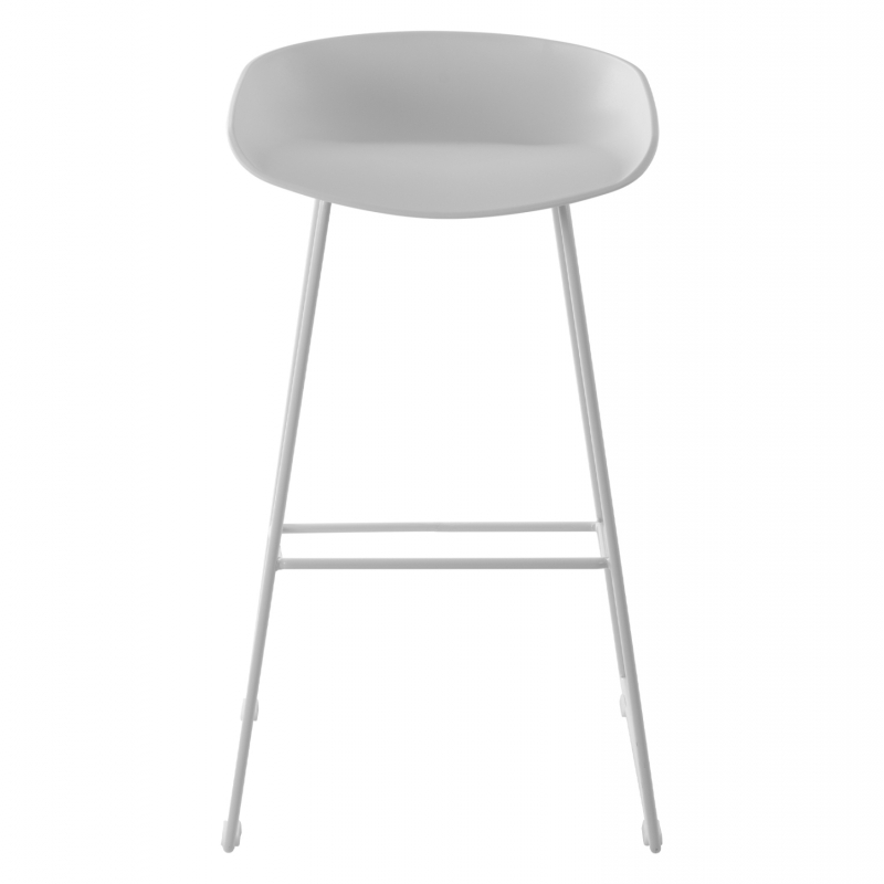 ΣΚΑΜΠΟ ΜΕΤΑΛΛΙΚΟ NAILA HM8450.01 ΜΕ ΚΑΘΙΣΜΑ PP ΛΕΥΚΟ 47x47x83 εκ.