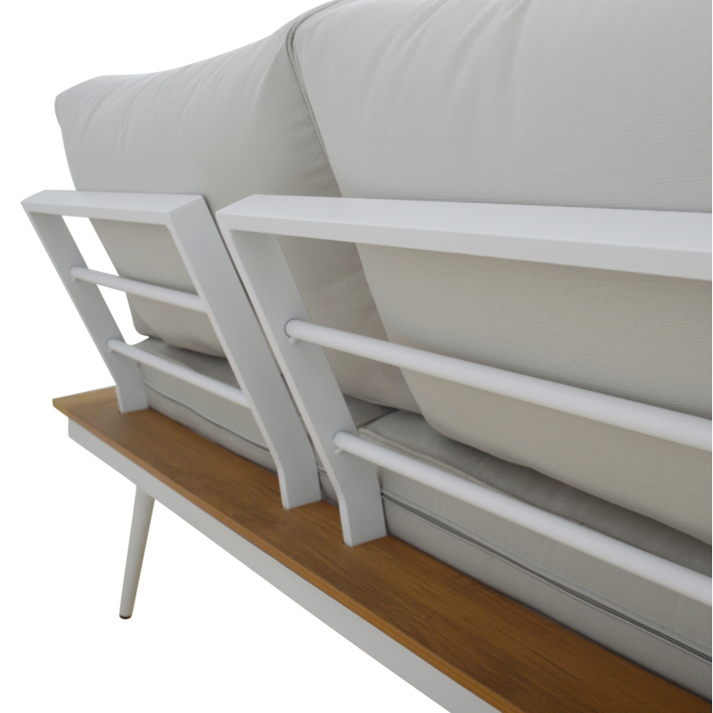 ΚΑΝΑΠΕΣ ΓΩΝΙΑ SABINE ΑΛΟΥΜΙΝΙΟΥ ΜΕ ΤΡΑΠΕΖΙ ΕΞ.ΧΩΡΟΥ ΛΕΥΚΟ HM5126.11