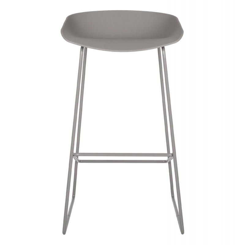 ΣΚΑΜΠΟ ΜΕΤΑΛΛΙΚΟ NAILA HM8450.10 ΜΕ ΚΑΘΙΣΜΑ PP ΓΚΡΙ 47x47x83 εκ.