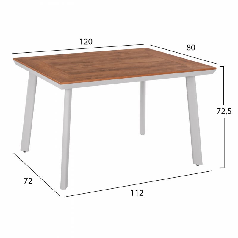ΤΡΑΠΕΖΙ ΑΛΟΥΜΙΝΙΟΥ TABER ΜΕ POLYWOOD ΛΕΥΚΟ 120x80x72,5Υ εκ. HM5562.01 ΤΡΑΠΕΖΙ ΑΛΟΥΜΙΝΙΟΥ TABER ΜΕ POLYWOOD ΛΕΥΚΟ 120x80x72,5Υ εκ. HM5562.01