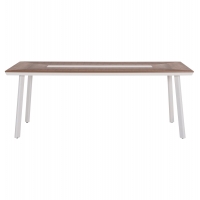 ΤΡΑΠΕΖΙ ΑΛΟΥΜΙΝΙΟΥ TABER HM5131.11 ΛΕΥΚΟ ΜΕ POLYWOOD TOP 200x100x75Υεκ