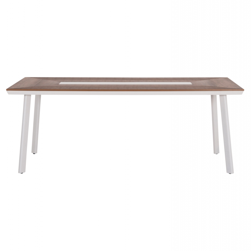 ΤΡΑΠΕΖΙ ΑΛΟΥΜΙΝΙΟΥ TABER HM5131.11 ΛΕΥΚΟ ΜΕ POLYWOOD TOP 200x100x75Υεκ