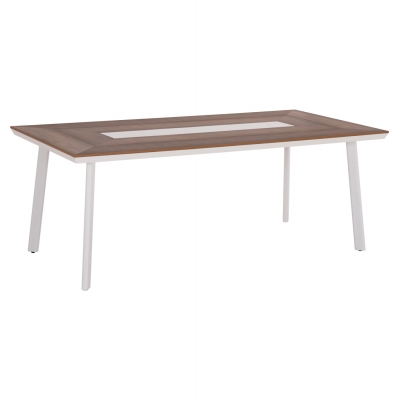 ΤΡΑΠΕΖΙ ΑΛΟΥΜΙΝΙΟΥ TABER HM5131.11 ΛΕΥΚΟ ΜΕ POLYWOOD TOP 200x100x75Υεκ