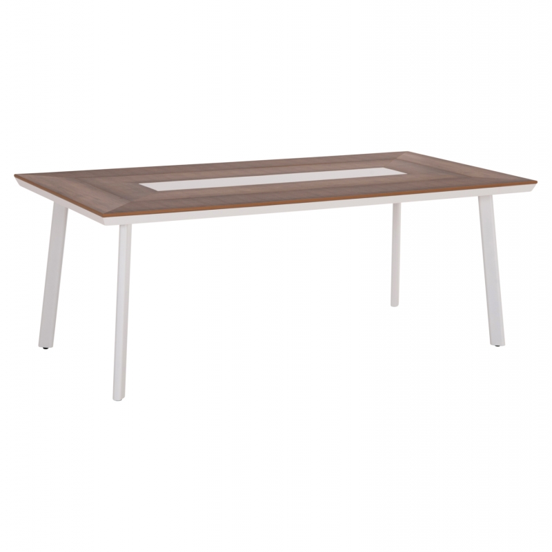 ΤΡΑΠΕΖΙ ΑΛΟΥΜΙΝΙΟΥ TABER HM5131.11 ΛΕΥΚΟ ΜΕ POLYWOOD TOP 200x100x75Υεκ