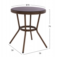 ΤΡΑΠΕΖΙ ΑΛΟΥΜΙΝΙΟΥ MOSES Φ70x76 εκ. BAMBOO LOOK HM5532.03 ΚΑΦΕ ΜΕ ΓΥΑΛΙ ΤΡΑΠΕΖΙ ΑΛΟΥΜΙΝΙΟΥ MOSES Φ70x76 εκ. BAMBOO LOOK HM5532.03 ΚΑΦΕ ΜΕ ΓΥΑΛΙ