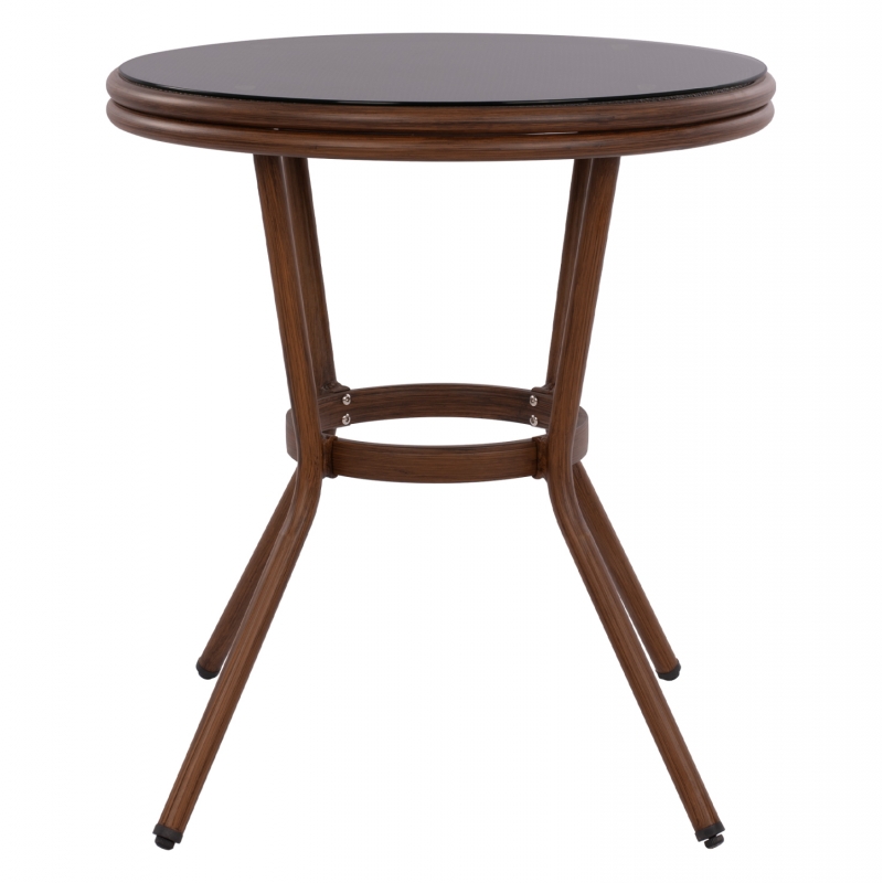 ΤΡΑΠΕΖΙ ΑΛΟΥΜΙΝΙΟΥ MOSES Φ70x76 εκ. BAMBOO LOOK HM5532.03 ΚΑΦΕ ΜΕ ΓΥΑΛΙ ΤΡΑΠΕΖΙ ΑΛΟΥΜΙΝΙΟΥ MOSES Φ70x76 εκ. BAMBOO LOOK HM5532.03 ΚΑΦΕ ΜΕ ΓΥΑΛΙ