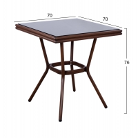 ΤΡΑΠΕΖΙ ΑΛΟΥΜΙΝΙΟΥ HARLOW 70X70X76 BAMBOO LOOK HM5568.03 ΚΑΦΕ ΜΕ ΓΥΑΛΙ ΤΡΑΠΕΖΙ ΑΛΟΥΜΙΝΙΟΥ HARLOW 70X70X76 BAMBOO LOOK HM5568.03 ΚΑΦΕ ΜΕ ΓΥΑΛΙ