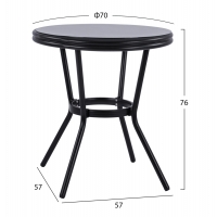 ΤΡΑΠΕΖΙ ΑΛΟΥΜΙΝΙΟΥ MOSES Φ70 BAMBOO LOOK HM5532.02 ΜΑΥΡΟ ΜΕ ΓΥΑΛΙ Φ70X76 εκ ΤΡΑΠΕΖΙ ΑΛΟΥΜΙΝΙΟΥ MOSES Φ70 BAMBOO LOOK HM5532.02 ΜΑΥΡΟ ΜΕ ΓΥΑΛΙ Φ70X76 εκ