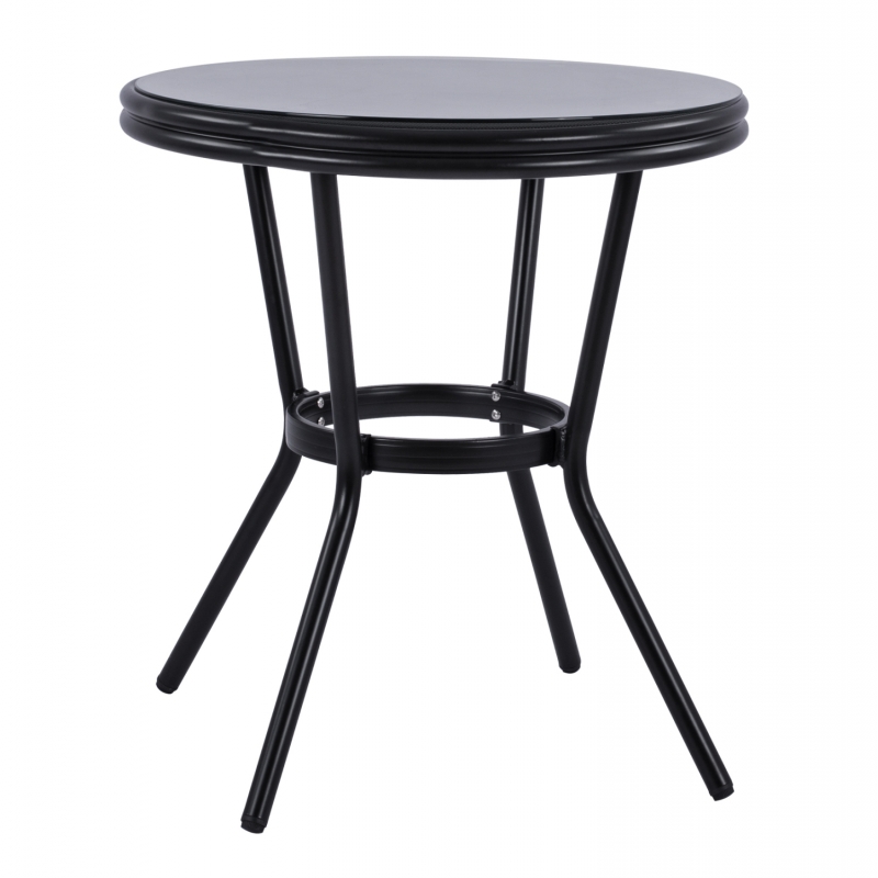 ΤΡΑΠΕΖΙ ΑΛΟΥΜΙΝΙΟΥ MOSES Φ70 BAMBOO LOOK HM5532.02 ΜΑΥΡΟ ΜΕ ΓΥΑΛΙ Φ70X76 εκ ΤΡΑΠΕΖΙ ΑΛΟΥΜΙΝΙΟΥ MOSES Φ70 BAMBOO LOOK HM5532.02 ΜΑΥΡΟ ΜΕ ΓΥΑΛΙ Φ70X76 εκ