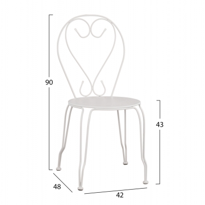 ΚΑΡΕΚΛΑ ΜΕΤΑΛΛΙΚΗ AMORE ΛΕΥΚΗ 42x48x90 εκ. HM5007.12 ΚΑΡΕΚΛΑ ΜΕΤΑΛΛΙΚΗ AMORE ΛΕΥΚΗ 42x48x90 εκ. HM5007.12