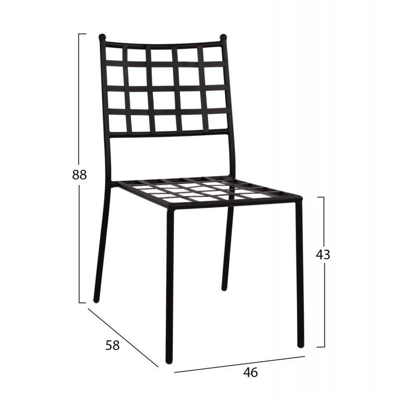 ΜΕΤΑΛΛΙΚΗ ΚΑΡΕΚΛΑ EMERY HM5509 ΣΕ ΜΑΥΡΗ ΑΠΟΧΡΩΣΗ 46x58x88  cm