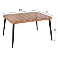 ΤΡΑΠΕΖΙ ΜΕΤΑΛΛΙΚΟ ALLEGRA HM5537 ΜΕ WICKER ΣΕ ΜΠΕΖ ΑΠΟΧΡΩΣΗ & ΓΥΑΛΙ 140X80X78 εκ. ΤΡΑΠΕΖΙ ΜΕΤΑΛΛΙΚΟ ALLEGRA HM5537 ΜΕ WICKER ΣΕ ΜΠΕΖ ΑΠΟΧΡΩΣΗ & ΓΥΑΛΙ 140X80X78 εκ.