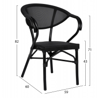 ΠΟΛΥΘΡΟΝΑ ΑΛΟΥΜΙΝΙΟΥ CLAY BAMBOO LOOK ΜΑΥΡΗ ΜΕ TEXTLINE HM5025.02 59x60x82 cm