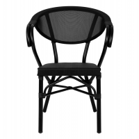 ΠΟΛΥΘΡΟΝΑ ΑΛΟΥΜΙΝΙΟΥ CLAY BAMBOO LOOK ΜΑΥΡΗ ΜΕ TEXTLINE HM5025.02 59x60x82 cm