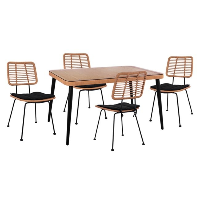 ΣΕΤ 5ΤΜΧ ALLEGRA WICKER ΜΕ ΤΡΑΠΕΖΙ 140X80Χ78Υ ΜΠΕΖ & ΜΑΥΡΟ ΧΡΩΜΑ HM10492 ΣΕΤ 5ΤΜΧ ALLEGRA WICKER ΜΕ ΤΡΑΠΕΖΙ 140X80Χ78Υ ΜΠΕΖ & ΜΑΥΡΟ ΧΡΩΜΑ HM10492