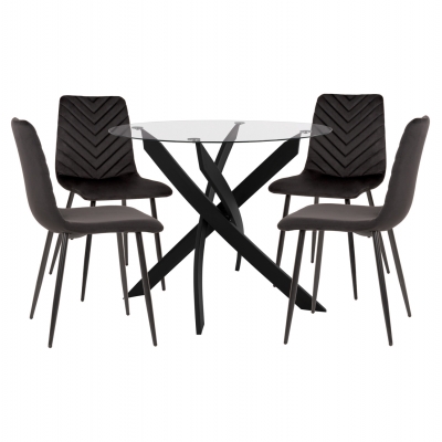 ΣΕΤ ΤΡΑΠΕΖΑΡΙΑΣ ΕΣ.ΧΩΡΟΥ 5ΤΜΧ JAFARU HM11073 ΜΕΤΑΛΛΟ--ΒΕΛΟΥΔΟ ΣΕ ΜΑΥΡΟ