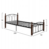 ΚΡΕΒΑΤΙ SUZIE ΜΕΤΑΛΛΟ ΞΥΛΟ ΜΟΝΟ ΣΤΡΩΜΑ 90x190 εκ. HM389