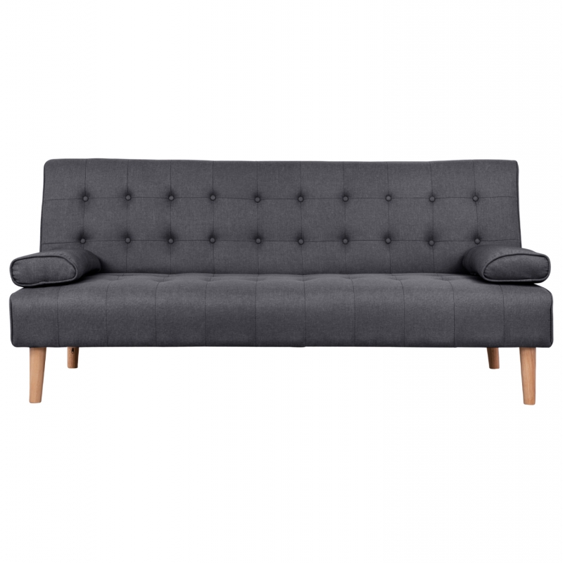 ΚΑΝΑΠΕΣ ΚΡΕΒΑΤΙ WANDA HM3149.01 ΜΕ ΓΚΡΙ ΥΦΑΣΜΑ ΚΑΙ 2 ΠΛΑΙΝΑ ΜΑΞΙΛΑΡΙΑ 190X84X83Y εκ.