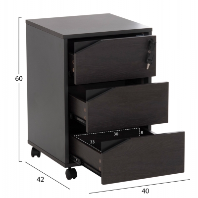 ΕΠΑΓΓΕΛΜΑΤΙΚΗ ΣΥΡΤΑΡΙΕΡΑ ΓΡΑΦΕΙΟΥ ΜΕ ΡΟΔΑΚΙΑ ROSEWOOD HM2108 40X42X60Y εκ.