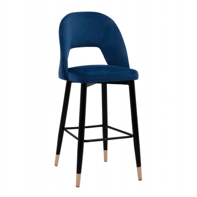 ΣΚΑΜΠΟ ΜΠΑΡ HARPER HM8526.08 ΒΕΛΟΥΔΟ ΜΠΛΕ ΜΕ ΜΕΤΑΛΛΙΚΟ ΣΚΕΛΕΤΟ 50x51x111Υ εκ.