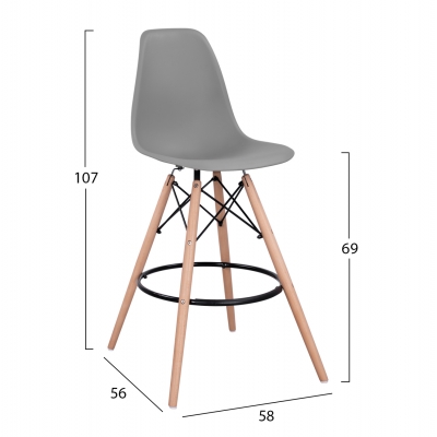 ΣΚΑΜΠΟ ΜΠΑΡ RENATA HM0173.10 ΓΚΡΙ 58x56x107Υ εκ. ΣΚΑΜΠΟ ΜΠΑΡ RENATA HM0173.10 ΓΚΡΙ 58x56x107Υ εκ.