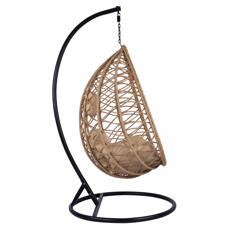 ΚΡΕΜΑΣΤΗ ΠΟΛΥΘΡΟΝΑ ΦΩΛΙΑ CATALINA HM5677.01 ΜΕ ΜΠΕΖ WICKER & ΜΑΞΙΛΑΡΙΑ Φ95Χ195Υ εκ.